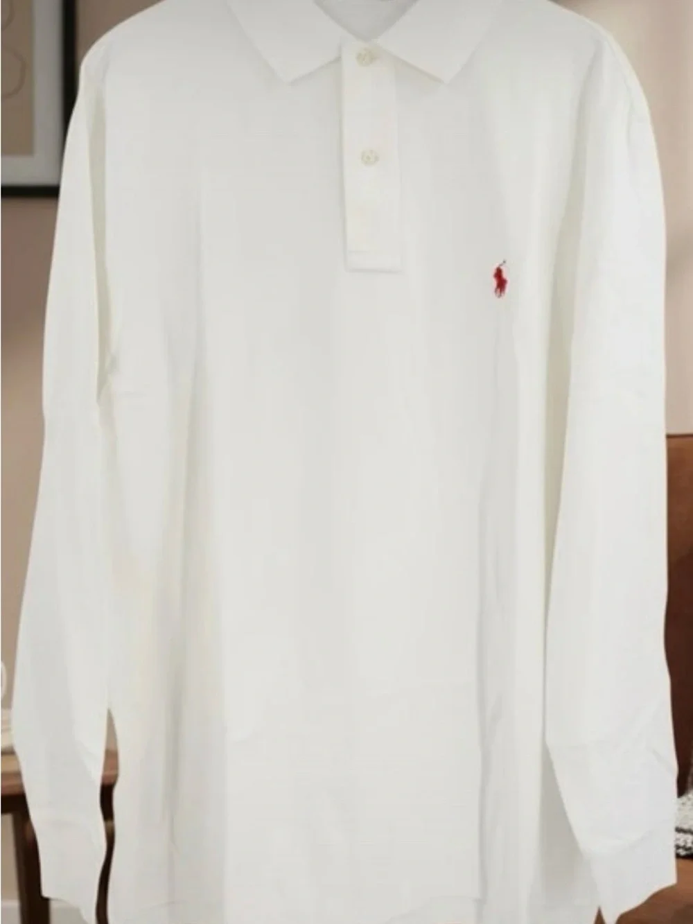 NWOT Polo Ralph Lauren White Long-Sleeve Cotton Polo Shirt 2XB